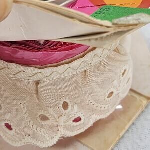 Wrights Sewing Trim Blonde Ruffled Eyelet Lace 1-1/4" x 9.5 yd Vintage Fabric 74